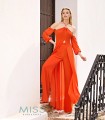Set of long top with halter neckline and high waist long pants